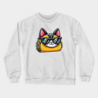 Chic Taco Cat with Shades Crewneck Sweatshirt